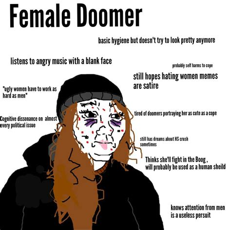 doomers meme|female doomer.